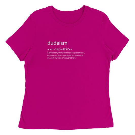 dudeism witte print - Relaxed T-shirt voor dames | Bella + Canvas 6400