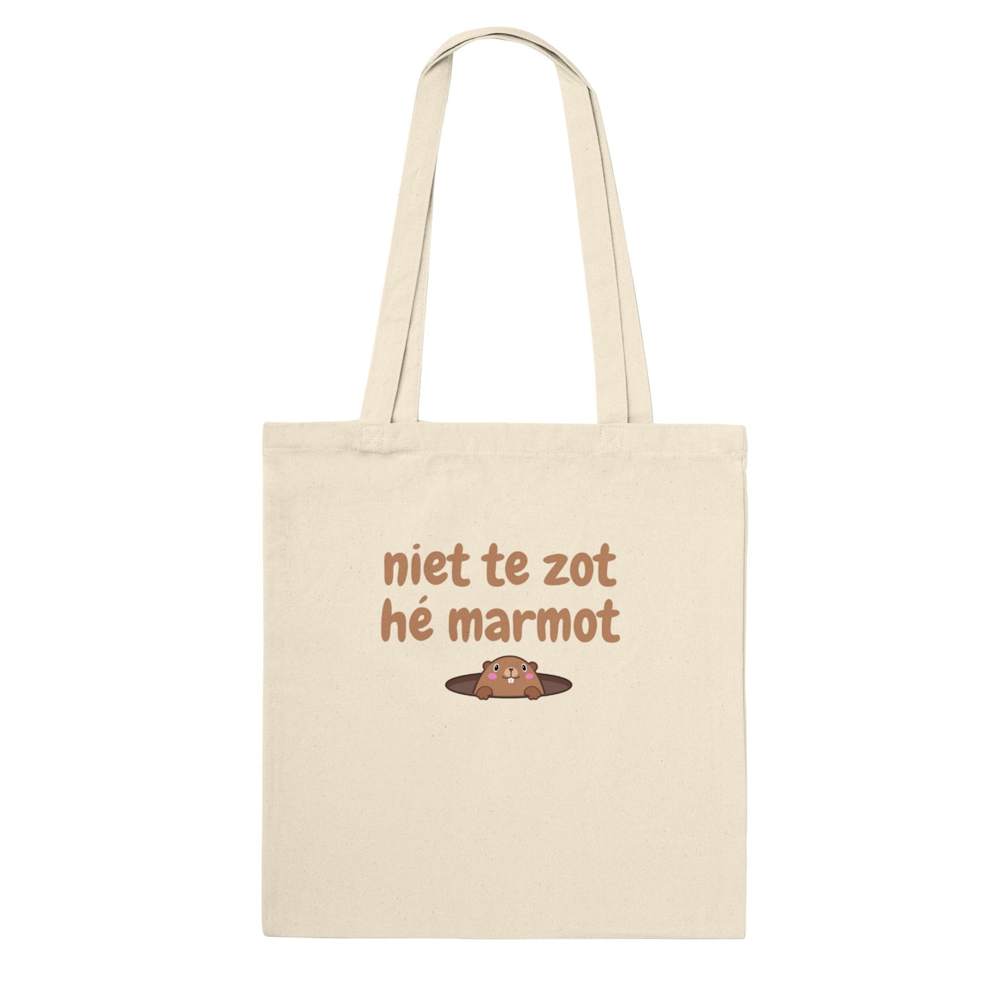 niet te zot hé marmot - tote-bag