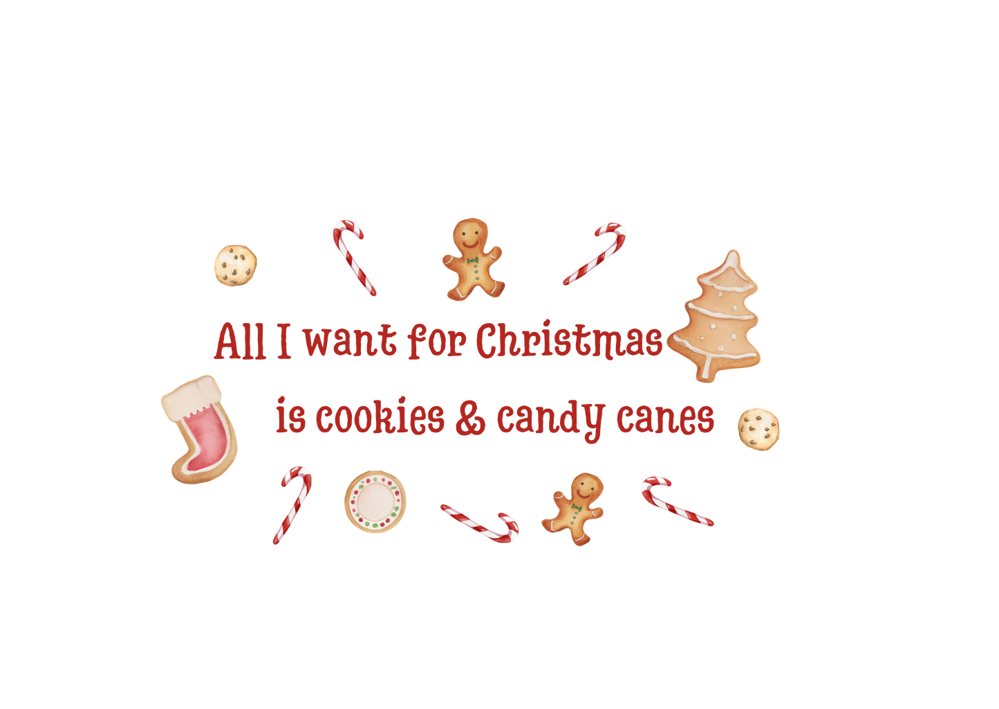 All I want for Christmas is cookies & candy canes - sweater volwassenen