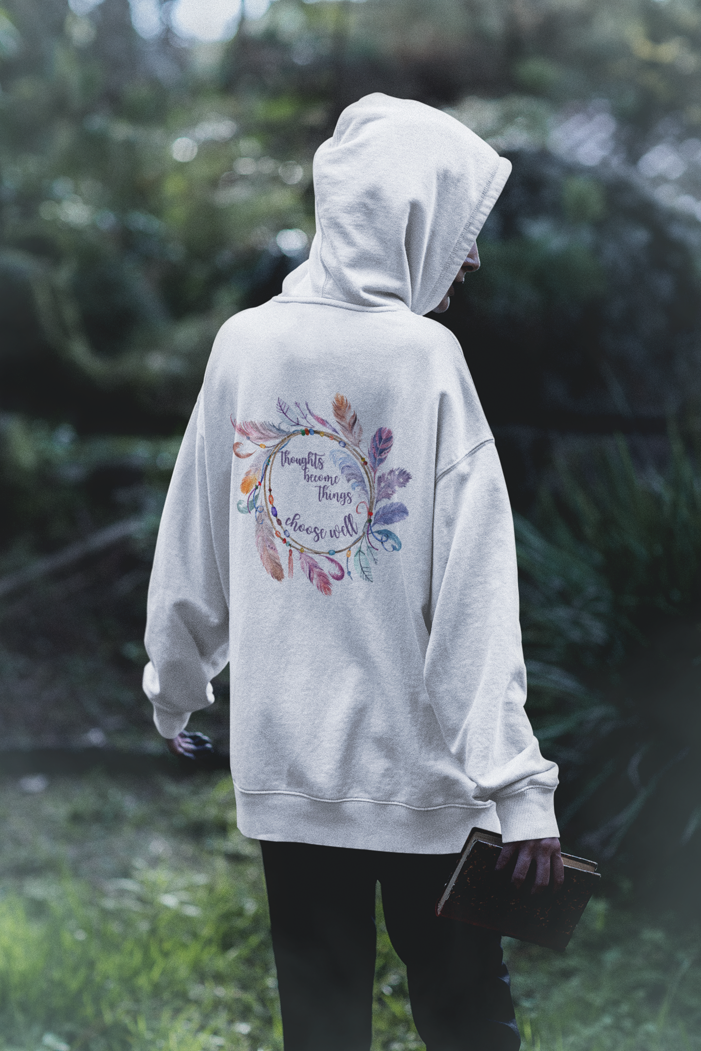 Thoughts become things - hoodie met rits