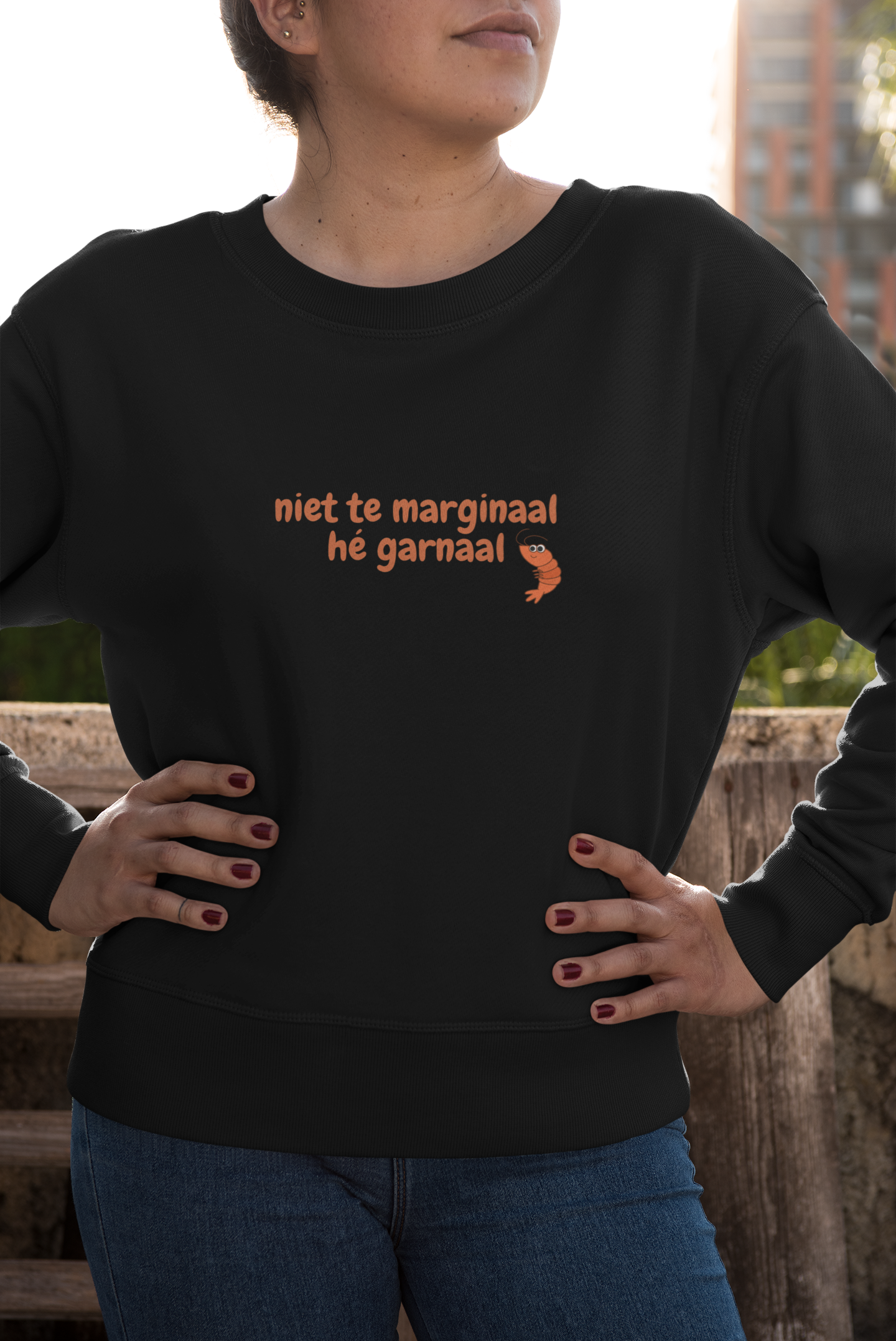 niet te marginaal hé garnaal -  sweater volwassenen