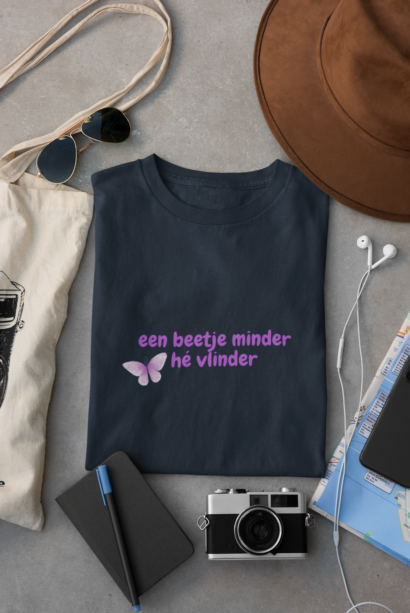 Een beetje minder hé vlinder -  t-shirt volwassenen