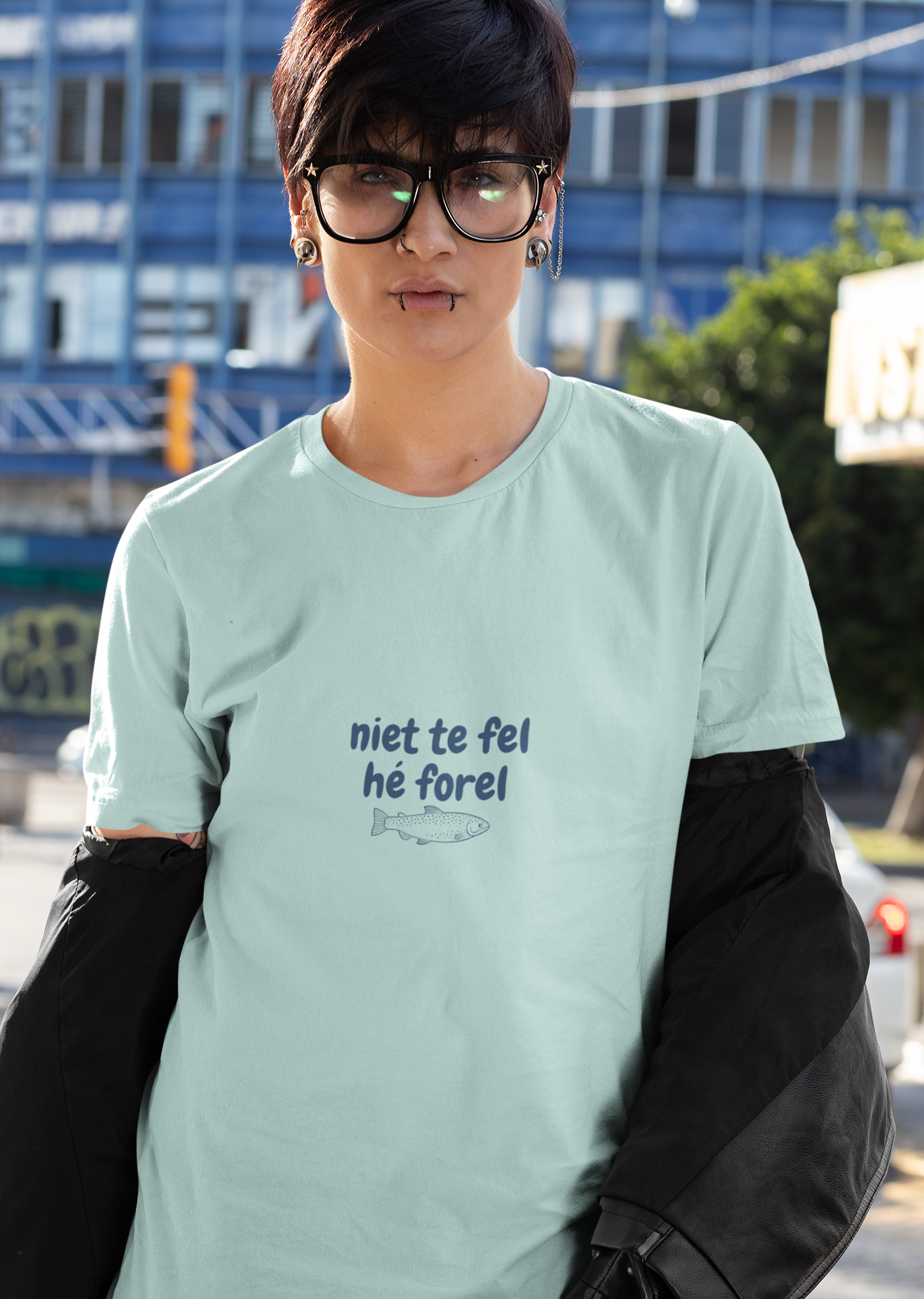 niet te fel hé forel - t-shirt volwassenen